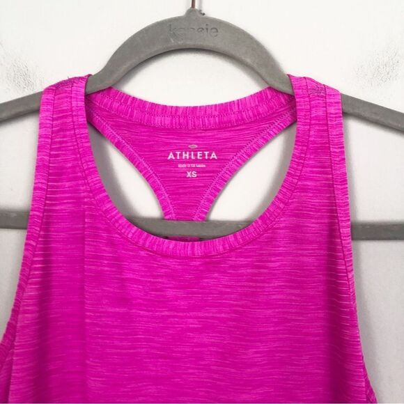 ATHLETA | Chi Shadow Stripe Bright Pink Skinny Racerback Tank Women’s Size XS - Picture 4 of 11